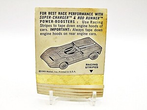 Vintage 1969 Mattel Rod Runner Super Charger Racing Stripes