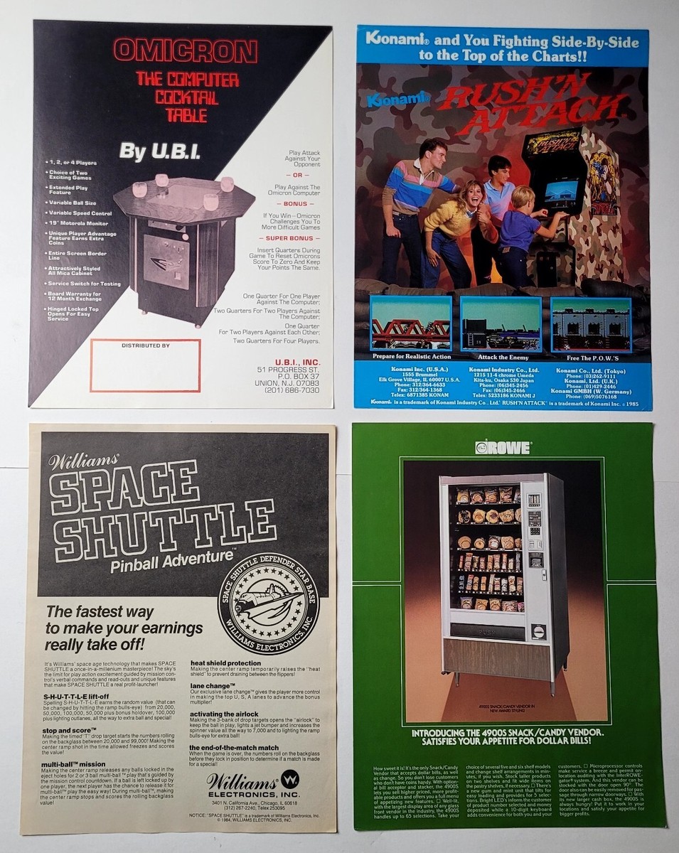 VINTAGE COIN-OPERATED ARCADE GAME ADVERTISING PROMOTIONAL SALES 