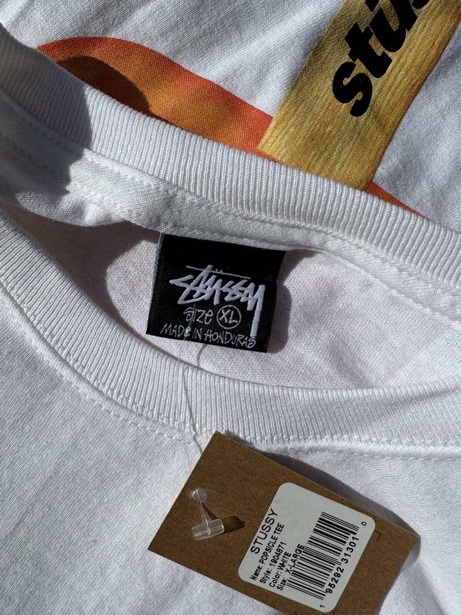 NWT Stussy Popsicle T-shirt sz XL White | eBay