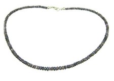 Button-Kette Sugilith im Verlauf 4-6/43-45 925er Silber