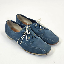 Hyde Bowling Shoes Women's Size 7.5-8 Estimated Blue Suede Leather 1960s 1970s
