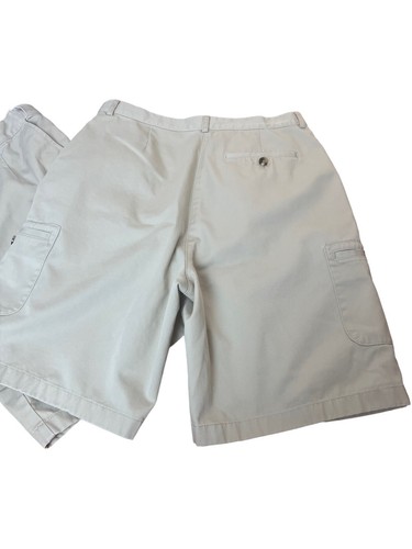 L.L. Bean Boys Youth Beige Original Fit Cargo Shorts 2 Pair 100% Cotton Size 12 - Picture 4 of 8