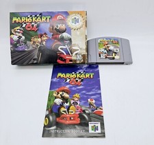 Mario Kart 64 Nintendo N64 KA Game Cartridge Instructions in Box w Display Case