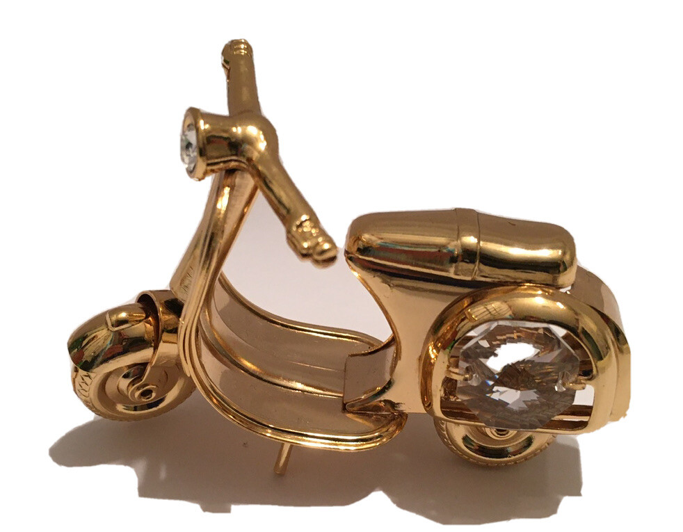 Crystal Temptations 24k Gold Plated Scooter Figurine with