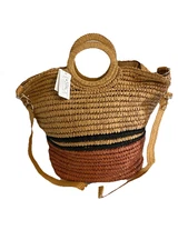 LSpace Off Shore Bag Straw Woven Natural  Summer Beach Resort Tote NWT