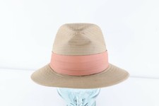 Vintage 70s Rockabilly Ribbed Fedora Hat Cap Mens Size Medium Khaki Brown