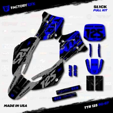 Gray & Blue Slick Racing Graphics Kit fits 00-07 YAMAHA TTR125 TTR 125 decal
