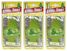3 pcs. Little Trees Lime Hanging Car Air Freshener Discontinued Scent U1P-10365