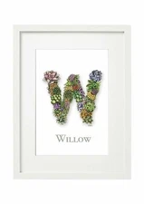 'W' Personalised Illustrated Alphabet Art Print, perfect modern nursery gift 