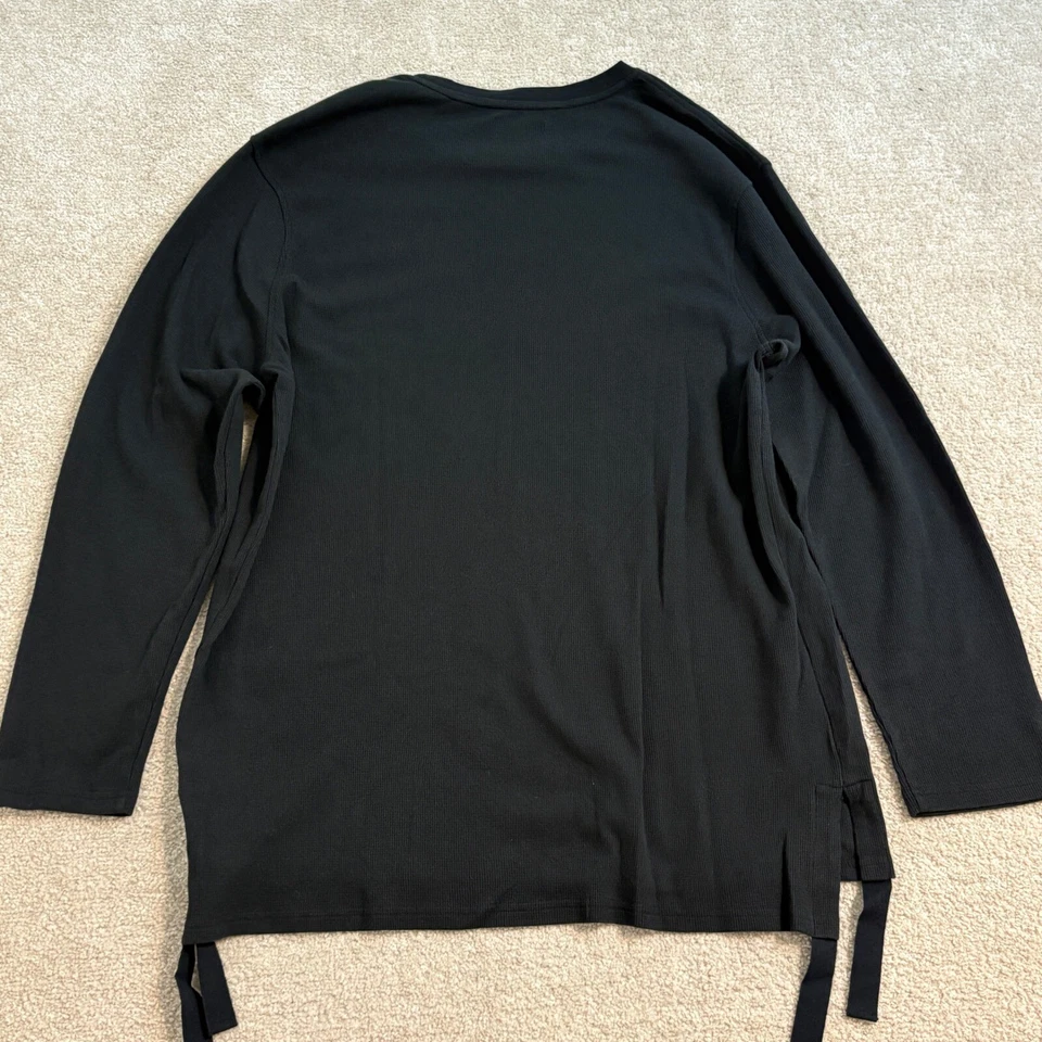 Original Use Long Sleeve T-Shirt Ribbed boxy Knit Side Tie Black XXL - Image 2 of 4