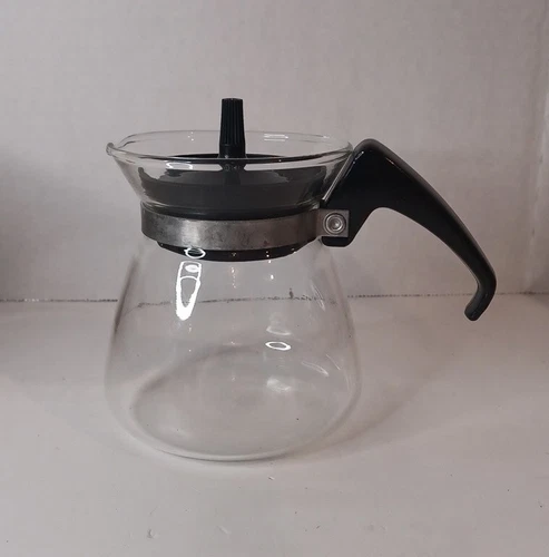 Pyrex Corning Single Cup Coffee Tea Stovetop Carafe Pot Lid 802 Retro Vintage