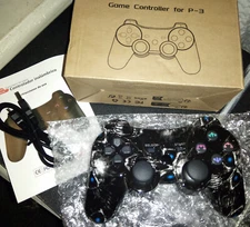 PS3 Wireless Controller Bluetooth Video Game Playstation 3 BLACK SKULL COLOR