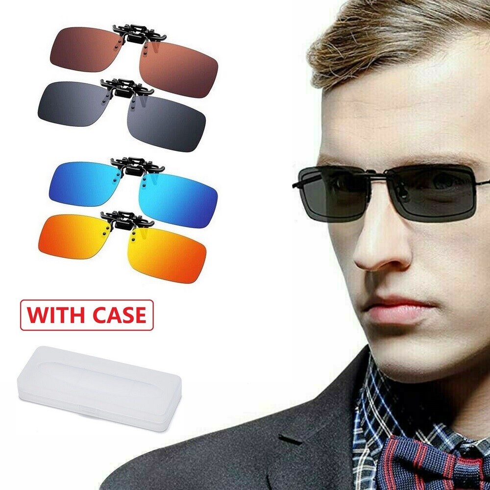 Unisex Clip on Sunglasses Polarized Flip up Eye Glasses Spectacles