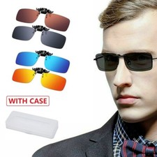 Unisex Clip on Sunglasses Polarized Flip up Eye Glasses Spectacles Anti Glare US