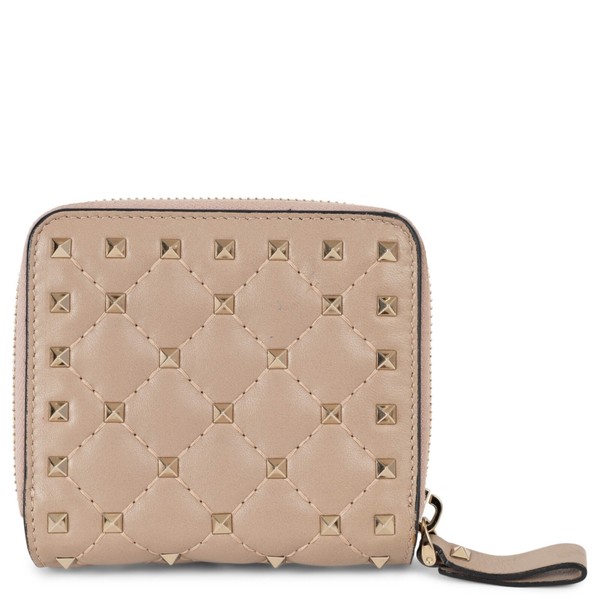 71945 authentische Valentino Poudre nude Leder ROCKSTUD SPIKE KOMPAKTE Geldbörse