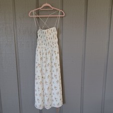 Reformation Jaime Floral Midi Dress Size M Cottage Feminine Smocked Cotton Blend