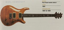1991 Paul Reed Smith Artist I Solid Body Guitar Fridge Magnet 5.25"x2.75" NEW