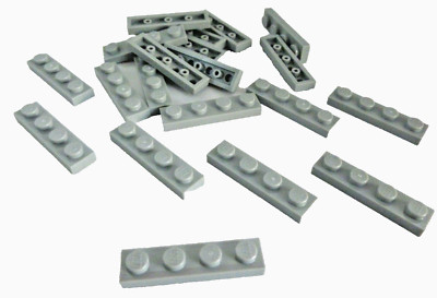20 x LEGO  3710 City,Basicsteine in 1x4 flach in neuhellgrau bluish Neuware