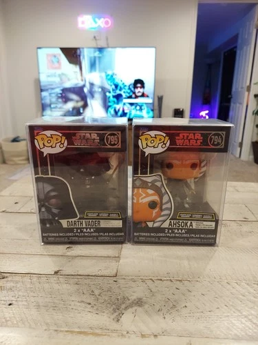 Funko Pop! Vinyl: Star Wars Bundle Set Darth Vader And Ashoka W/ Lights & Sounds
