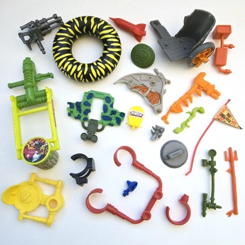 Vintage 1990's TMNT Teenage Mutant Ninja Turtles Weapons & Accessories Parts Lot