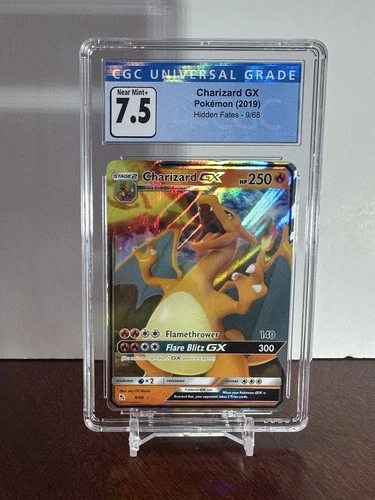 Pokémon TCG Charizard GX Holo Ultra Rare Card Hidden Fates 9/68 Cgc 7.5