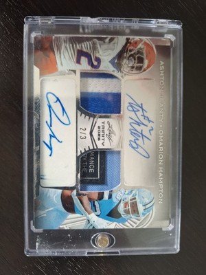 2025 Leaf Trinity Ashton Jeanty/Omarion Hampton Duo Autos Silver /3 DM-1