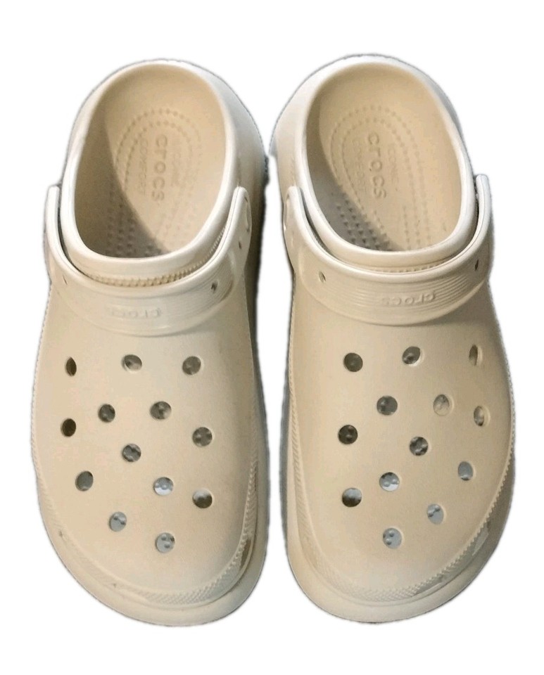Crocs Beige Platform Shoes Sz 7 M, 9 W  As New
