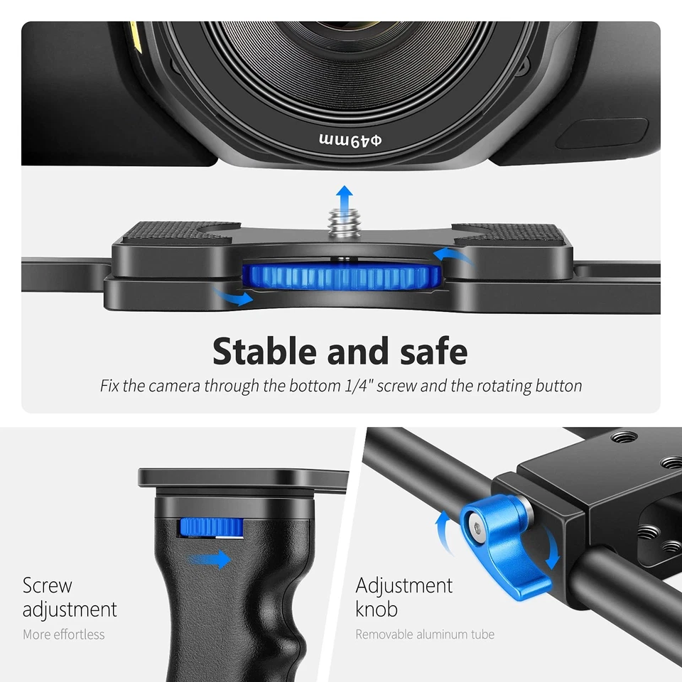 NEEWER Aluminum Alloy Camera and Video Cage Filmmaking Kit with Top Handle, Dual - Image 4 of 4