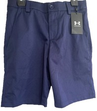 Under Armour Golf Kids Boys Youth Sz YM Shorts Navy Blue Adjustable Play School