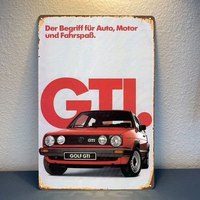 VW Golf Gti Mk1 Auto Metall Poster Blechschild 20x30cm