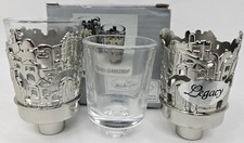 Legacy Kiddush Cups with Detachable Jerusalem Metal Design 1 Pair