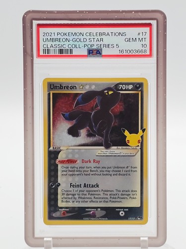 UMBREON POKEMON CELEBRATIONS CLASSIC SERIES 5 17/17 RARE HOLO PSA 10 Q2419