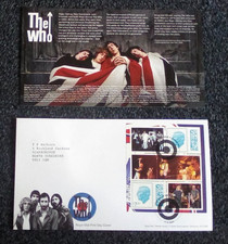 THE WHO First Day Cover Stamp Set, INSERT. CLASSIC ROCK