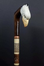 Walking Stick Carved Eagle Artisan Cane Wooden Handmade Exclusive Victorian