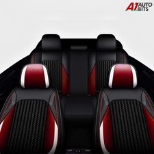 Flexzon Sitzbezüge Set Rot Schwarz Weiß PU Leder & Stoff Für VW Volkswagen