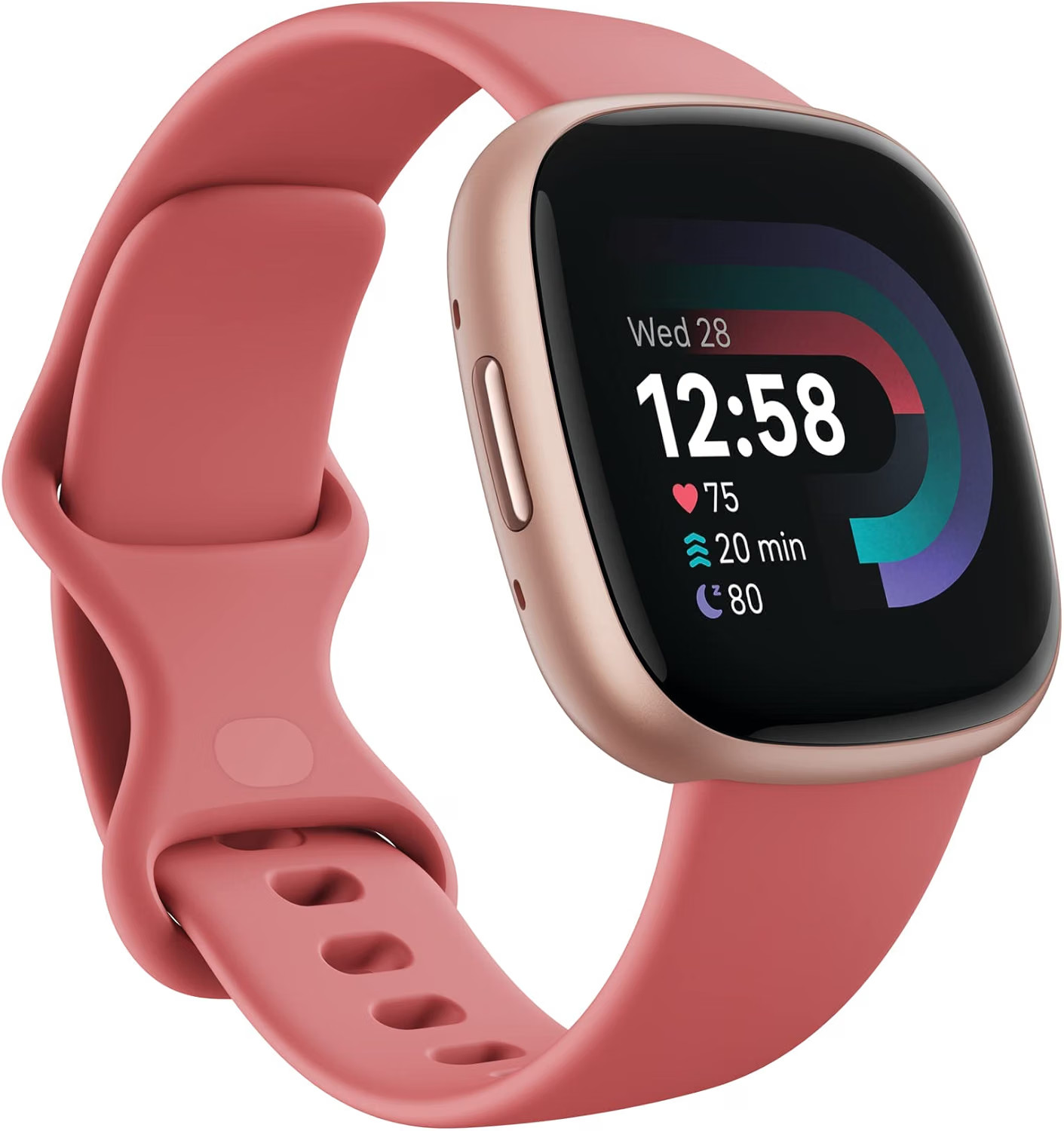 Fitbit Versa 4 Fitness Smartwatch - Pink Sand/Copper Rose Aluminum