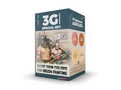 AK Interactive - Wargame Color Set - Basic Skin Colors - 3rd generation - Acryli