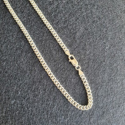 NEW Sterling Silver  Solid  Curb Necklace 43cm  Hallmarked 925 Handmade