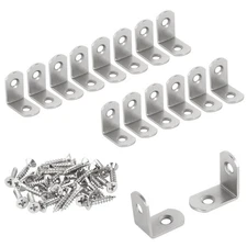 SDTWZW L Bracket 1" Corner Brace 90 Degree Right Angle Metal Support Silver 