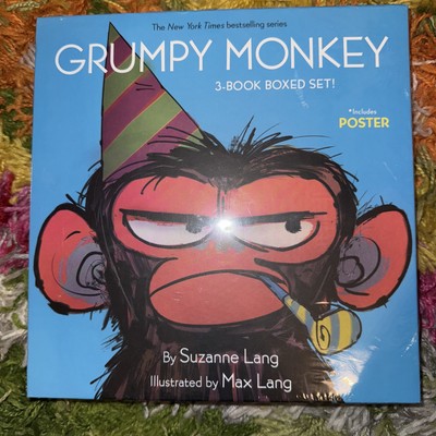 Grumpy Monkey 3 Book Boxed Set + Poster By Suzanne and Max Lang NEW SEALED