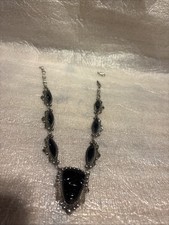 Taxco Mexico Black Onyx Sterling Silver Short  Necklace Mexico Face Mask (a21