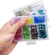 Plastic Organizer Box with Dividers 2 Pack Small Containers with 6 Compartments