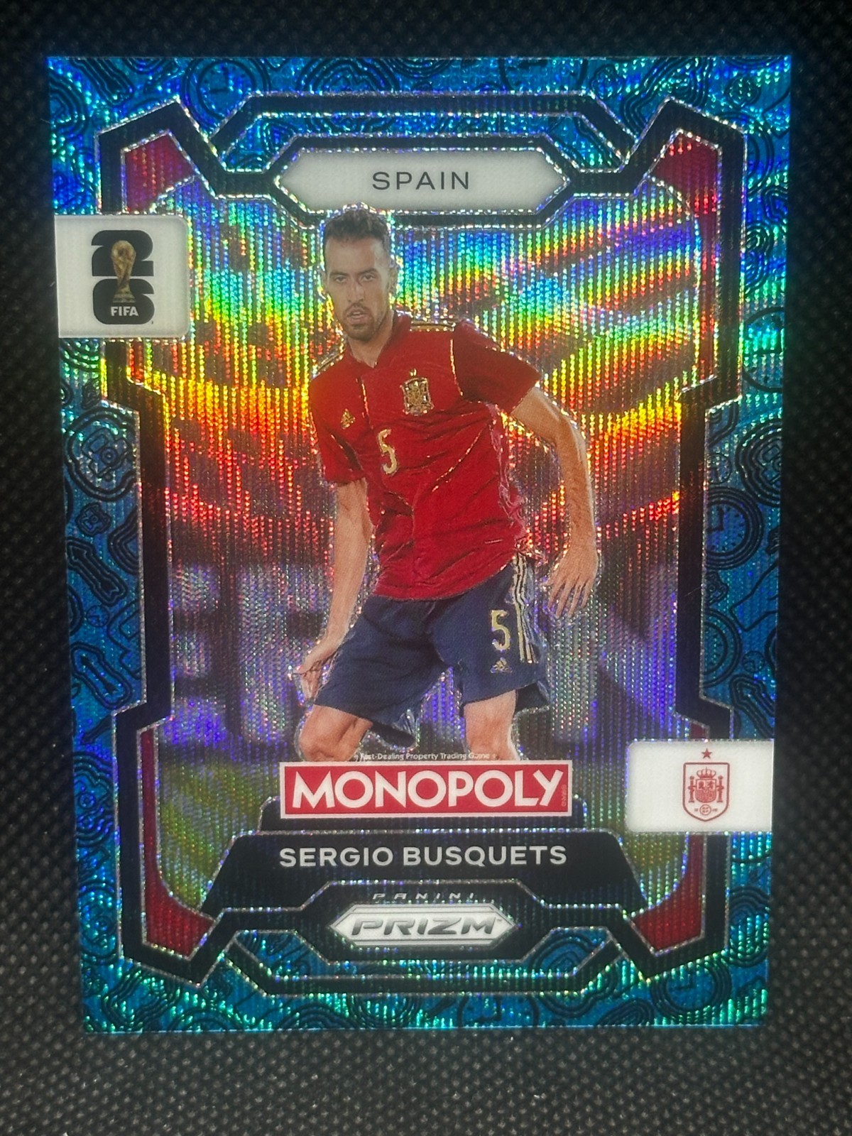 2026 Prizm Monopoly FIFA World Cup SERGIO BUSQUETS Four Corners BLUE WAVE Prizm