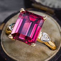 925 Sterling Silber Rhodolith Granat Ring Lab Created Edelstein Cocktailring