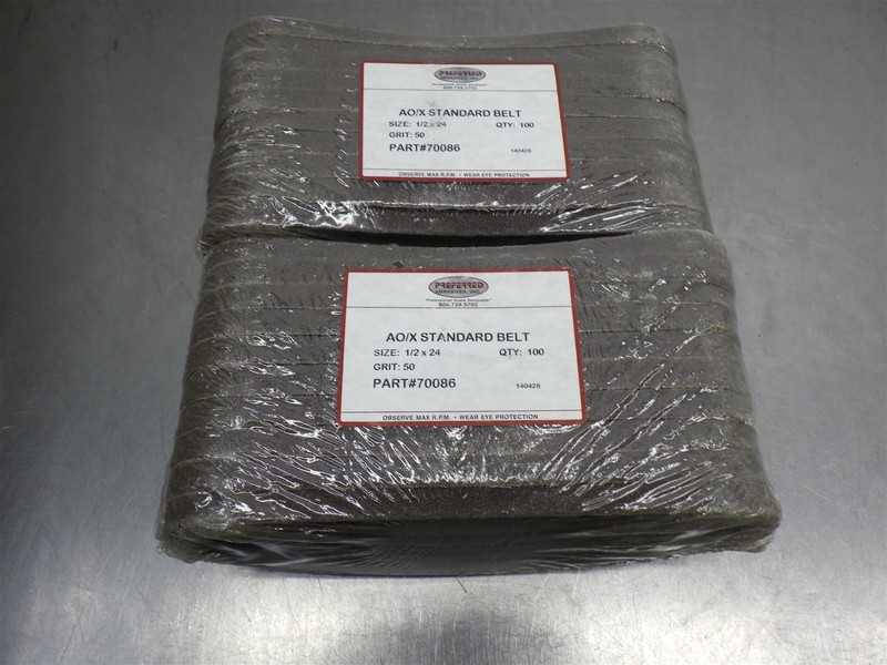 200 NEW! Preferred 1/2" x 24" 50G Sanding Belts #70086