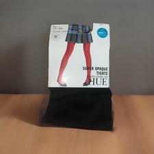 Hue Total Opaque Control Top Tights Size 1 Black 90 Denier