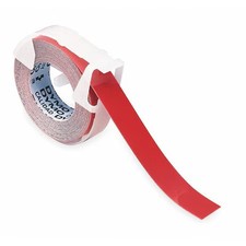 Dymo 520102 Tape, Red, Labels/Roll: Continuous