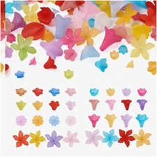 400pcs Mixed Acrylic Flower Beads Caps