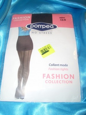 Sexy POMPEA No Stress Naht Nylons Feinstrumpfhose Gr. S schwarz OVP