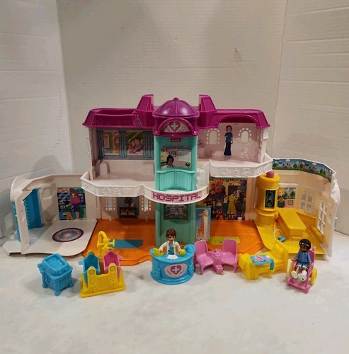 Fisher Price Sweet Streets Care Time Hospital Accessories 2 Figures 2003 Mattel